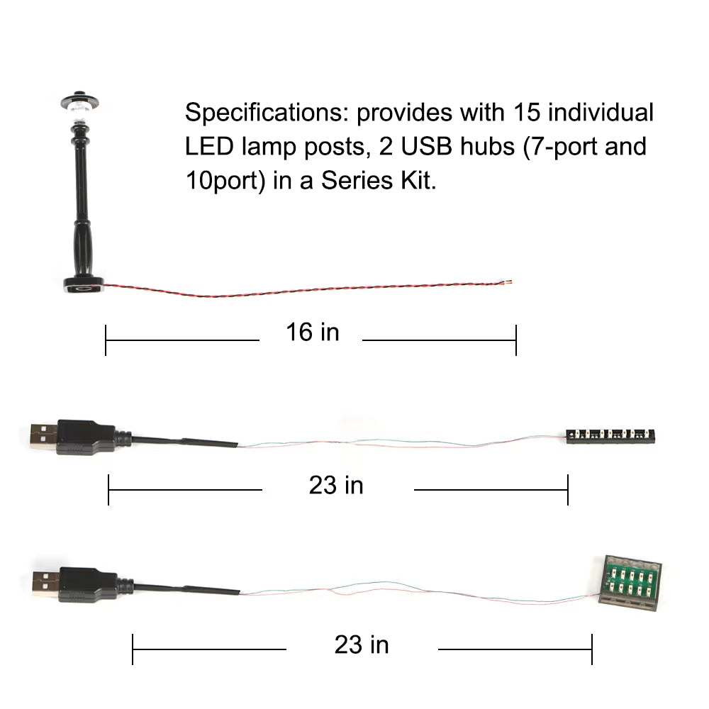 15Pcs City Street Light Led (10 in 1 USB Powered) Building Block Lamp MOC Compatible with Bricks DIY 2039 11062
